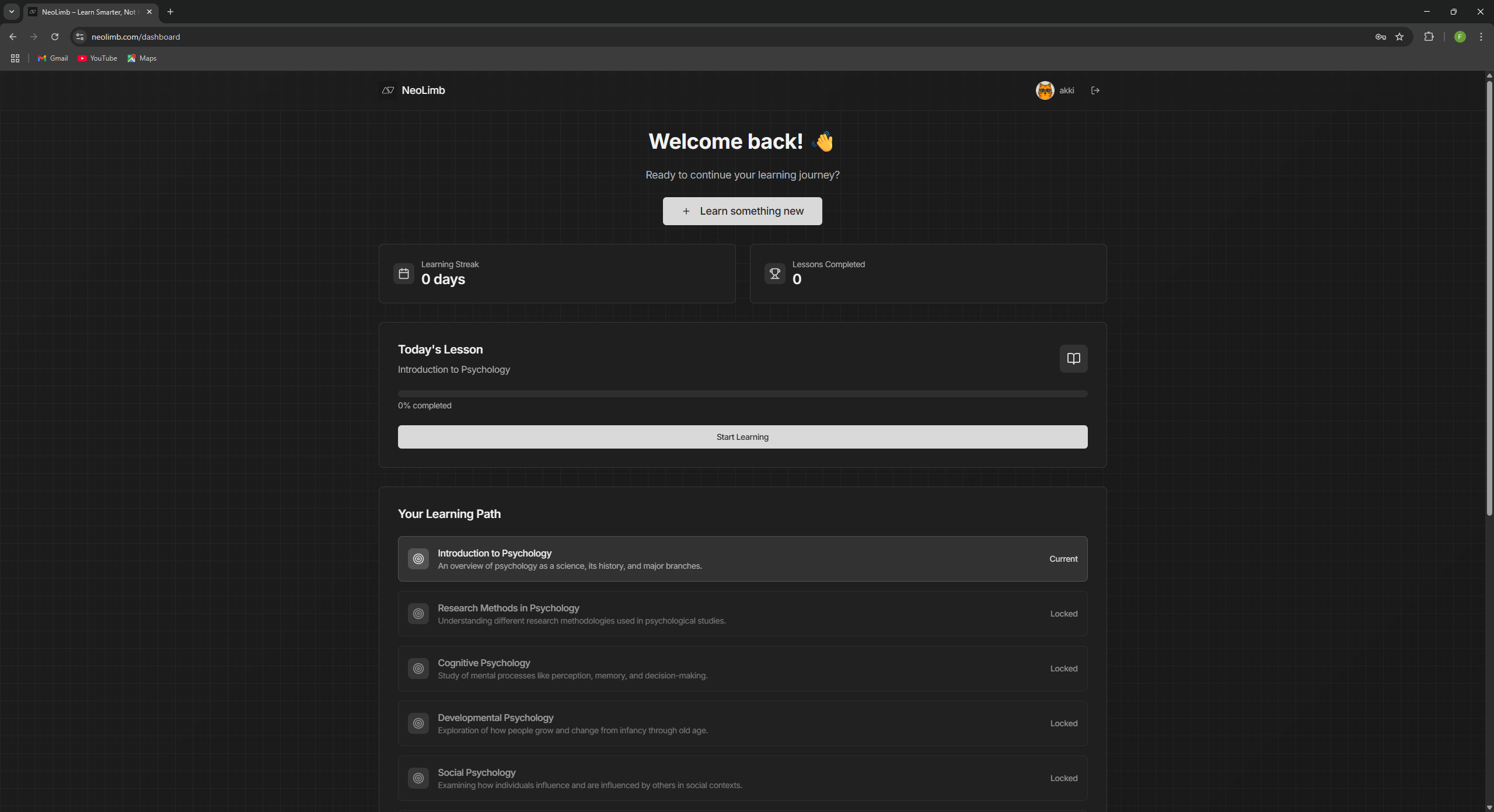 NeoLimb — Learning progress